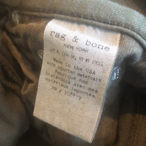 rag & bone skinny olive army green denim mid-rise jeans 28 - Picture 8 of 8